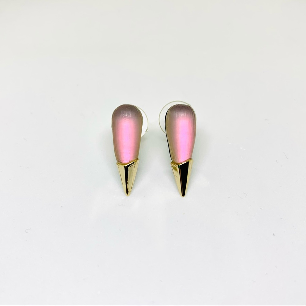 Alexis Bittar Lucite Liquid Metal Spike Stud